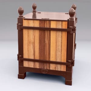 Coffre en fonte et chêne