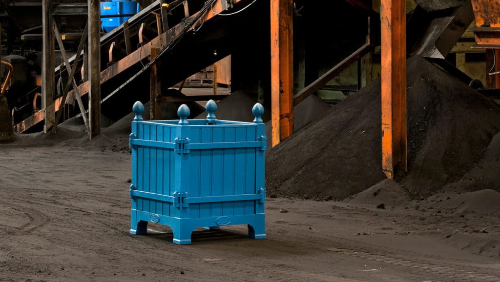 Caisse à oranger bleu